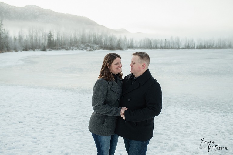 Mom and Dad look at each other